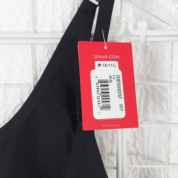 Spanx Thinstincts Open-Bust Mid-Thigh Bodysuit Very Black 10021P - Picture 6 of 6